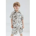 thumbnail image 5 of Disney Mickey Mouse Goofy Donald Duck Toddler Boys Cotton Gauze Button Down Dress Shirt and Shorts Outfit 5T, 5 of 5