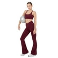 thumbnail image 6 of YITTY Active Women's Ultraluxe Crossover Kick Flare High Waist Legging, Athleisure, 4-Way-Stretch, Burgundy, XS, Regular | 32" Inseam, 6 of 7