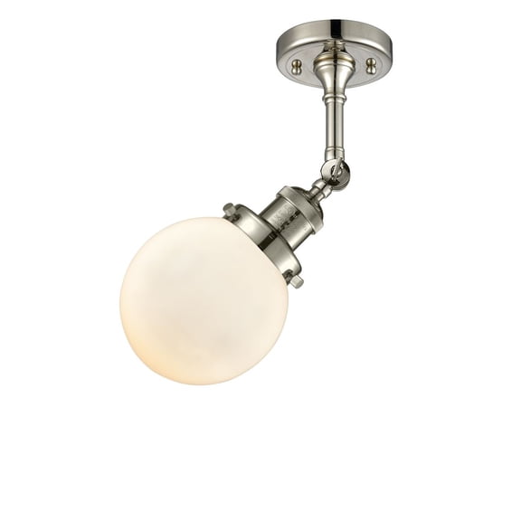 Innovations 1-LT LED Beacon 6" Semi-Flush Mount - Polished Nickel - 201F-PN-G201-6-LED