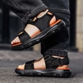 thumbnail image 5 of Gyujnb Boys Open Toe Sport Sandals Adjustable Strap Breathable Casual Outdoor Beach Shoes Flat Heel (Boys),10-10.5 Years, 5 of 8