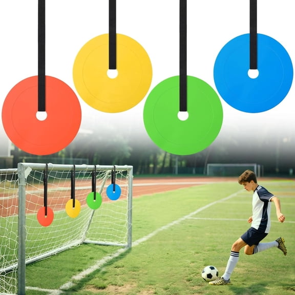 4 Pcs Soccer Goal Target,5.9 " TPE Agility Hockey Shooting Target with Adjustable Tapes , for  Soccer, Lacrosse, Hockey, Baseball Training , Reactive Improving Accuracy Speed