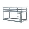 thumbnail image 2 of Solid Rubber Wood Twin over Twin Loft Bed with Ladder / Low-Height Design for Stability and Space Storage, 2 of 2