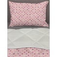thumbnail image 3 of Polka Dots Comforter & Sham Bedding Set, Colorful Romantic Polka Dots in Geometric Shapes Vintage Groovy Print, 3 pcs Duvet Set Microfiber Filling Quilt, 5 Sizes, Pink Purple, by Ambesonne, 3 of 4