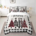 thumbnail image 2 of Manfei Graffiti Xmas Tree 7-Piece Twin Bedding Sets,Merry Christmas Bedding Comforter Set,Red Gray Black Sheet Sets For Girl Kids,Ultra Soft Home Decor, 2 of 8