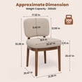 thumbnail image 2 of ClinQ Dining Chairs Set of 2, Boucle Upholstered Seat with Wood Legs and Curved Back, Modern Accent Seating for Kitchen, Dining Room, Beige, 2 of 6