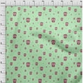 thumbnail image 3 of oneOone Viscose Chiffon Fabric Dot & Cartoon Owl Bird Decor Fabric Printed BTY 42 Inch Wide, 3 of 4