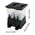 thumbnail image 2 of 22L Dual Drink Dispenser Plastic Water Dispenser Party Beverage Dispenser with Faucets Lid, 2 of 12