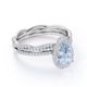 thumbnail image 3 of JeenMata Anillo de Bodas con Diseño Art Déco de 1,25 Quilates de Aguamarina y Moissanita Talla Pera Engastado en Oro Blanco de 18 K sobre Plata, 3 of 6