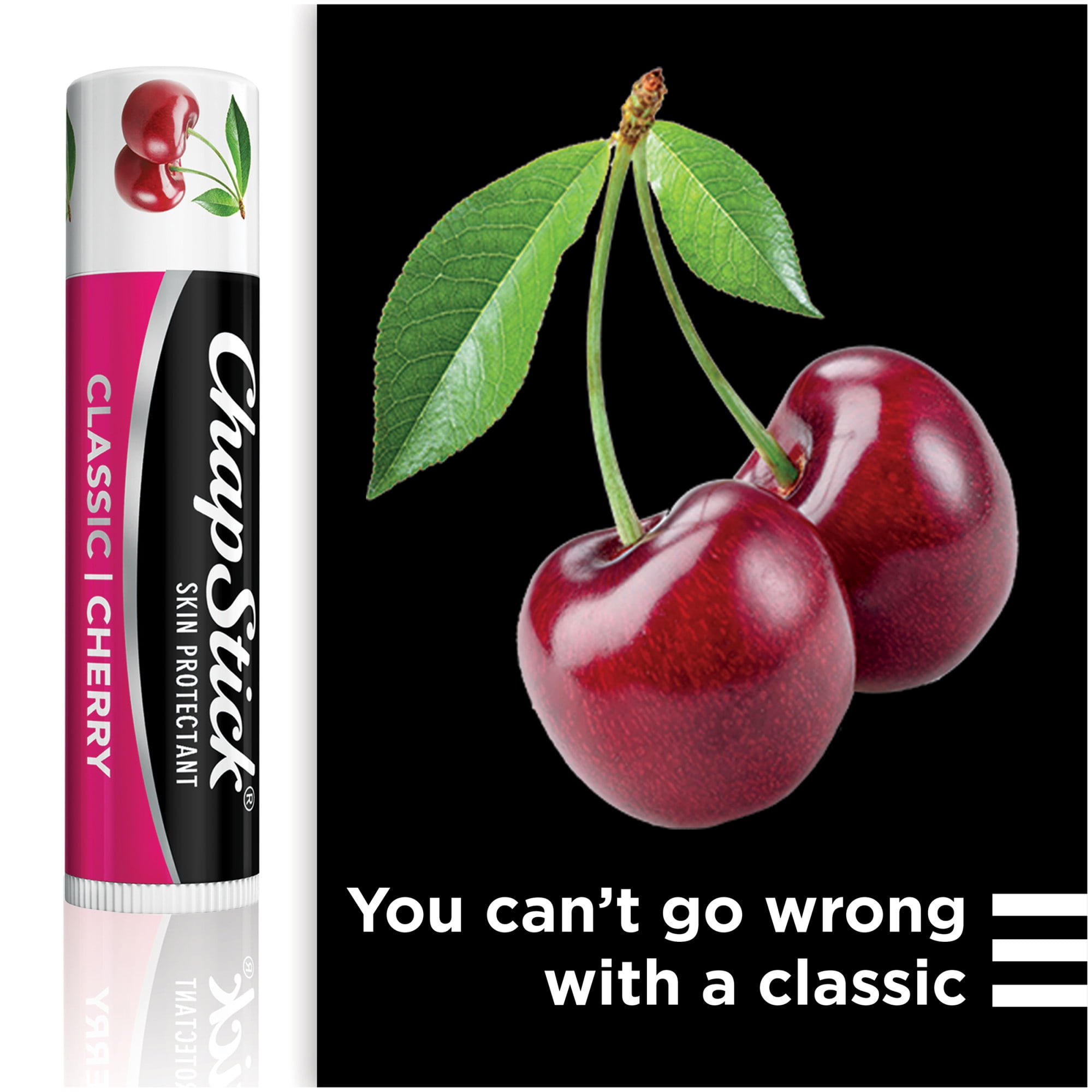 Chapstick Skin Protectant, Classic, Cherry - 3 pack, 0.15 oz each