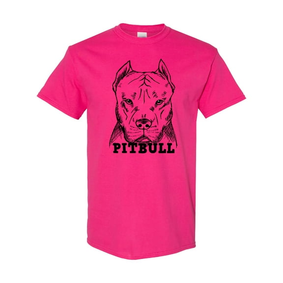 Inktastic Pitbull Sketch Portrait with Dog Breed Name T-Shirt