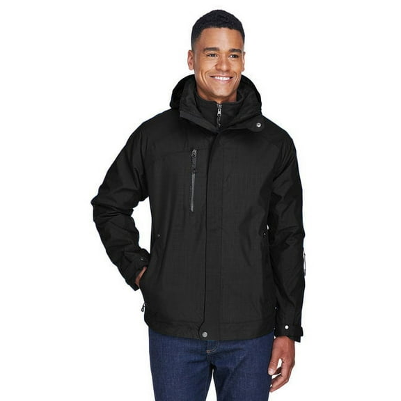 North End 88178 Men's Caprice 3-in-1 Jacket with Soft Shell Liner-Black-2XL