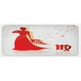 thumbnail image 1 of Zodiac Virgo Kitchen Mat, Abstract Woman Silhouette in Long Dress Horoscope Constellation, Plush Decorative Kitchen Mat with Non Slip Backing, 47" X 19", Vermilion Pale Grey, by Ambesonne, 1 of 1