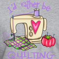 thumbnail image 3 of CafePress - I'd Rather Be Quilting Fitted T Shirt - Fitted T-Shirt, Vintage Fit Soft Cotton Tee, 3 of 4