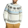 thumbnail image 2 of ZVNAΖH Men's Nordic Fair Isle Snowflake Knit Sweater Casual Crew Neck Pullover Slim Fit Knitted Christmas Sweaters Holiday Party, 2 of 9