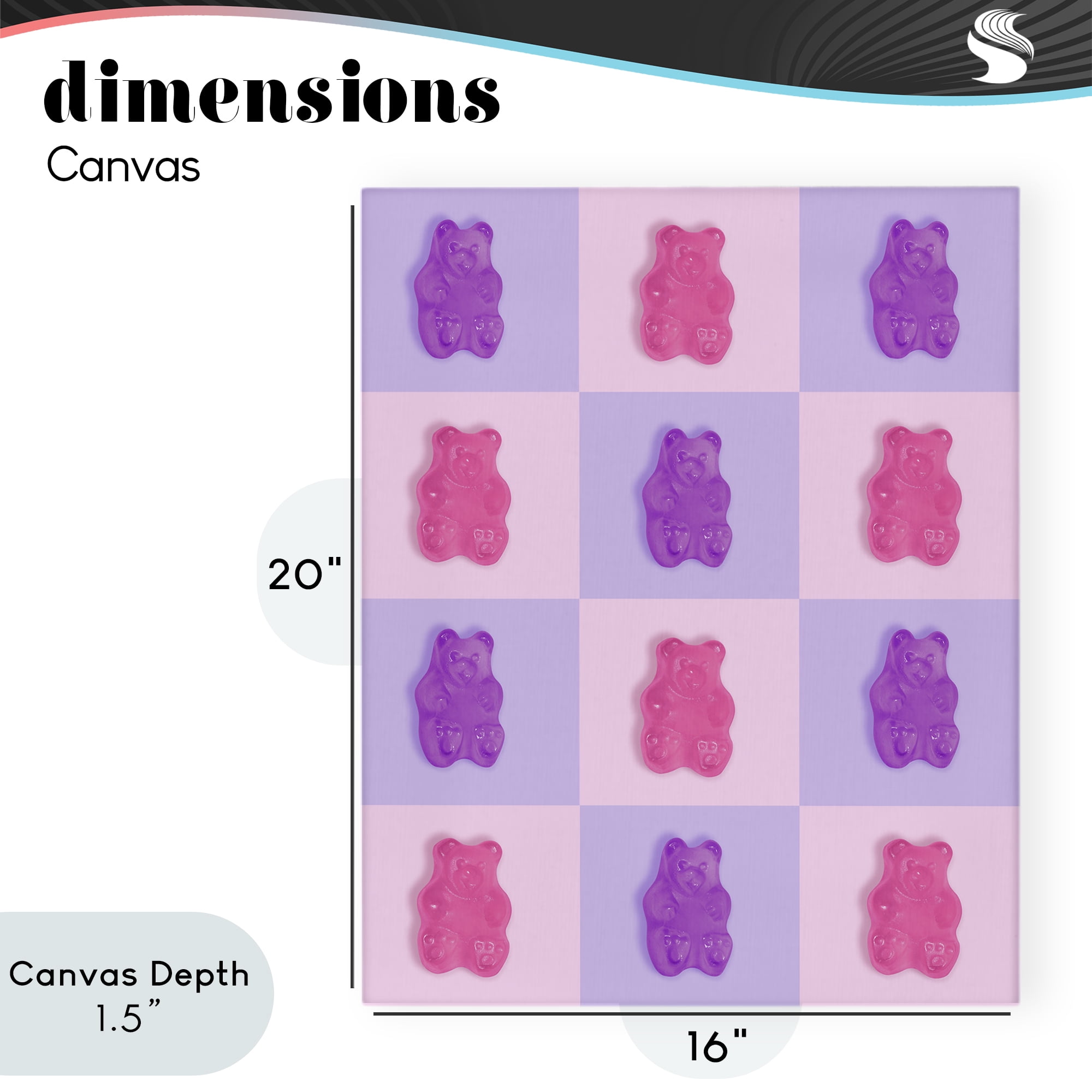 Stupell Industries Pink & Lilac Candy Bears Canvas Wall Art, design by LISH Creative