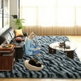 thumbnail image 3 of ZENELESS Fluffy Rugs,6x9ft Black and White Stripes Solid Shag Collection Carpet Perfect for Dining Room, Bedroom, 3 of 6