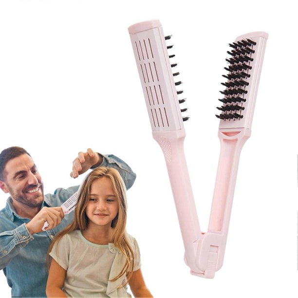 Cordless Hair Straightener Brush for Quick Tangle Styling and Travel Use