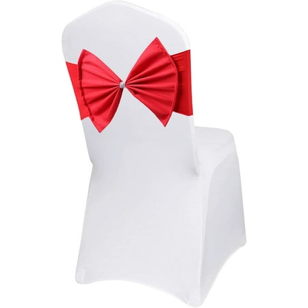 

Trimming Shop Elastic Chair Cover Sash Band with Slider Buckle Wider Chair Bows for Wedding Stretch Chair Bands for Party Decorations Events Birthday Reception Chair Sash Bow Red 1pc