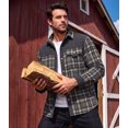 thumbnail image 6 of Xidunhg Men's Long Sleeve Sherpa Lined Shirt Jacket Flannel Plaid Fleece Coats, 6 of 13