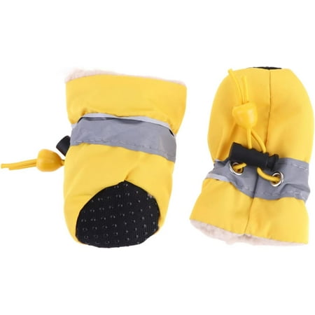Doggy Snow Boots Dog Shoes for Winter Puppy Snow Boots for Small Dogs Dog Snow Shoes Shoes for Dogs Rain Day Dog Shoes Pet Shoes Soft Shoes Yellow Snow Boots for Small Dogs