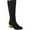 Black, variant on Journee Womens Sanora Wide Calf Stacked Heel Riding Boots