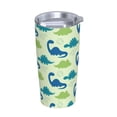 thumbnail image 2 of Kll Cute Dinosaur Blue Green Stainless Stainless Steel Vacuum Insulated Coffee Cup 20 Oz Lids And Straws,1 Metal Straws,1 Cleaning Brush, 2 of 9
