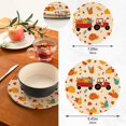 thumbnail image 2 of SKYSONIC 2 pcs Pumpkins Red Tractor Autumn Pot Holders Trivets, Heat Resistant Trivets,Fall Leaves Nut Cotton Thread Weave Mats for Hot Pads Pans Pot Bowl Teapot, 2 of 5