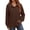 Coffee #1, variant on Womens Waffle Knit Loose Sweatshirts Snap Henley Long Sleeve Pullover Tops Green S