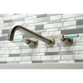 thumbnail image 4 of Kingston Brass KS8058DKL Kaiser Two-Handle Wall Mount Roman Tub Faucet, Brushed Nickel, 4 of 7