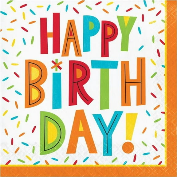Creative Converting 344457 Birthday Fun Luncheon 2-Ply Tissue Napkins - 192 Count