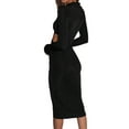 thumbnail image 2 of Yuemengxuan Women Fashionable  Hollow Out Dress, Turn-down Collar Long Sleeve One-piece, 2 of 7
