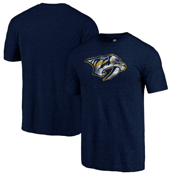 Men's  Navy Nashville Predators Distressed Tri-Blend T-Shirt