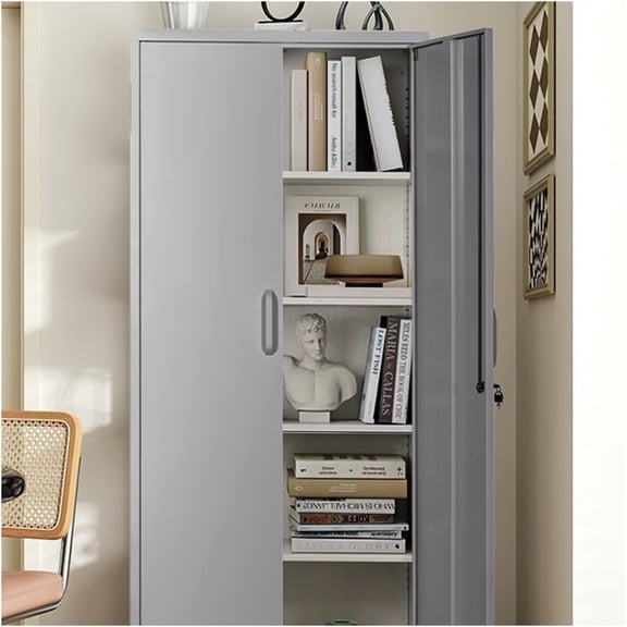 JERFIT Heavy Duty Metal Storage Cabinet with Locking Doors, Adjustable Shelves for Garage, Office, Warehouse Organization