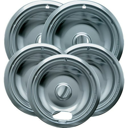 Range Kleen Range Accessories 6 in. 3-Small and 8 in. 2-Large Drip Bowl Plated (5-Pack)
