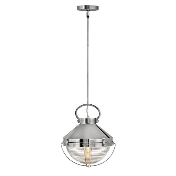 Hinkley 4847PN Crew 1 Light 12 inch Polished Nickel Pendant Ceiling Light