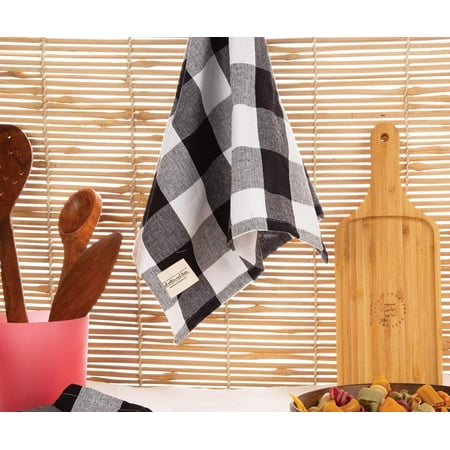 Black And White Kitchen Cloths Buffalo Plaid Dish Towel Buffalo Checked Dish Towel Black Kitchen Towels Cotton Checkered Dish Towel Plaid Tea Towels Set Of 3 Black And White 28x18 Walmart Canada