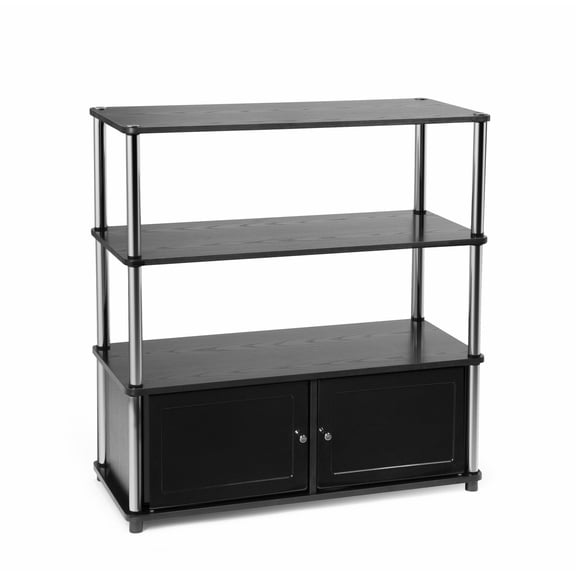 Kingfisher Lane Transitional Wood TV Stand for TVs up to 35" in Black
