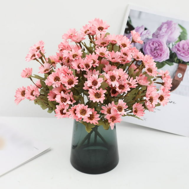 Silk Floral Arrangement for Home Sunset Mums Fall Realistic Windproof Centerpiece for Living Room Bedroom