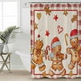 thumbnail image 2 of Small Stall Shower Curtain 36x72 Inch Narrow Half Size Christmas Snowman Bath Curtains Bathroom Decor Winter Red Star Love Heart Red Check Waterproof Fabric Shower Curtain Set with Hooks 36 Inch, 2 of 6