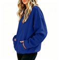 thumbnail image 4 of cocolona Oversized Pullover Sweatshirts for Women Long Sleeve Crew Neck Shirts Loose Fit Solid Color Fall Tops with Pockets, 4 of 6