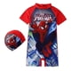 thumbnail image 1 of Kid Girl One Piece Swimwear Spiderman Marvel Super Hero Frozen Anna Elsa Pixar Cars Swimming Boy Beachwear Baby Bathing Cap Suit F, 1 of 4