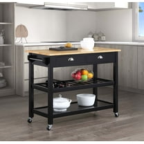 Convenience Concepts American Heritage 3 Tier Butcher Block Kitchen Cart with Drawers, Multiple Finishes