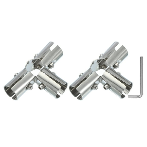 Uxcell Connecteur de Pince pour Tuyau, Pinces de Clôture à Maillons de Chaîne en Acier Inoxydable pour Porte-Manteaux Étagères de Magasin Support Rail en Forme de T
