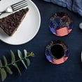 thumbnail image 6 of FMSHPON Independence Day American Flag Set of 4 Round Coaster for Drinks, Absorbent Ceramic Stone Coasters Cup Mat with Cork Base for Home Kitchen Room Coffee Table Bar Decor, 6 of 6