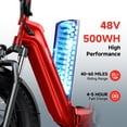 thumbnail image 3 of SISIGAD Electric Bike for Adults, 500W Peak 750W Battery Long Range, 20mph E Mountain Bike, 20"×4.0" Fat Tire Ebike, Electric Bicycle 48V/10.4AH UL2849, 3 of 7