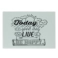 thumbnail image 1 of Saying Cutting Board, Today is a Day to Live Be Happy Enjoy Reminding Gratitude Inspire Vision, Decorative Tempered Glass Cutting and Serving Board, Small Size, Black White, by Ambesonne, 1 of 1