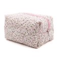 thumbnail image 3 of Bolsa de cosméticos con diseño floral rosa, bolsa de viaje con cremallera para guardar productos para el cuidado de la piel, bolsa de almacenamiento portátil, bolsa suave, 3 of 5