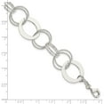 thumbnail image 5 of Sterling Silver Polished And Textured Circle Link Bracelet (7.5 X 19) Made In India qg3327-7.5, 5 of 5