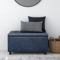 thumbnail image 3 of Cosmopolitan 34 in.W Contemporary Storage Ottoman in Denim Blue Faux Leather, 3 of 11