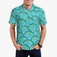 thumbnail image 3 of Rocae Beautiful Seashells for Men's Short Sleeve Polo Shirt, Quick Drying Performance Moisture Wicking Sports Men's Golf Shirt X-Large, 3 of 9